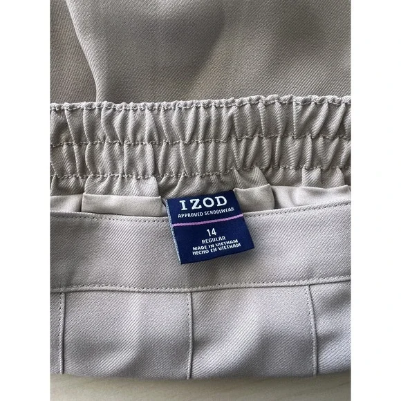 Set of 3 New Izod Schoolwear Girls Khaki Uniform Skorts! - Size 14 Reg - Picture 3 of 4